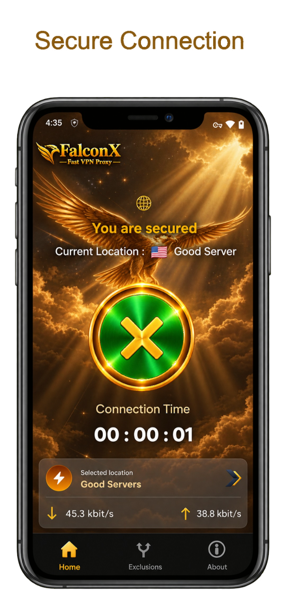Secure connection screen